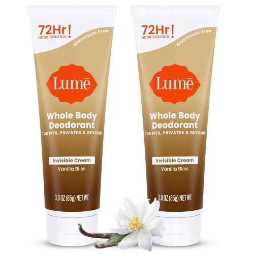 Lume Whole Body Deodorant - Invisible Cream Tube - 72 Hour Odor Control - Doctor Developed - Aluminum Free.